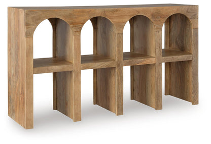 Luzmanacy Console Sofa Table - A4000664 - product view or room setting; only console table included (supplier image 1)