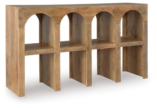 Luzmanacy Console Sofa Table - A4000664 - product view or room setting; only console table included (supplier image 1)