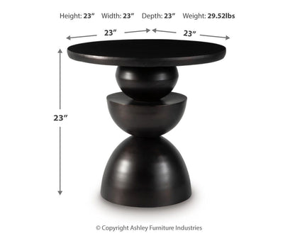 Kurtson Accent Table - A4000680 - approximate manufacturer dimensions (supplier image 5)