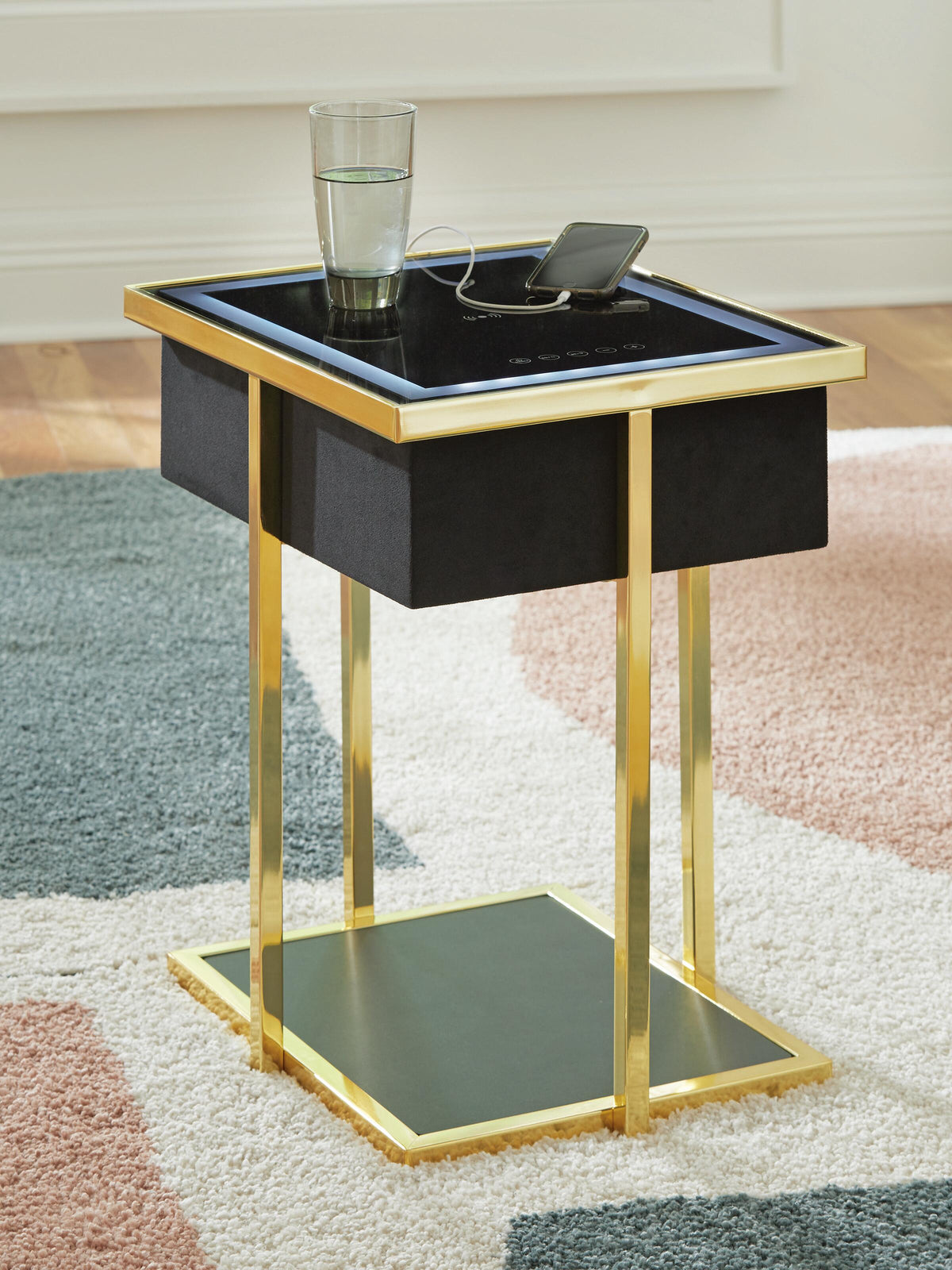 Rexwell Accent Table with Speaker - A4000681 - product view or room setting; only end table included (supplier image 6)