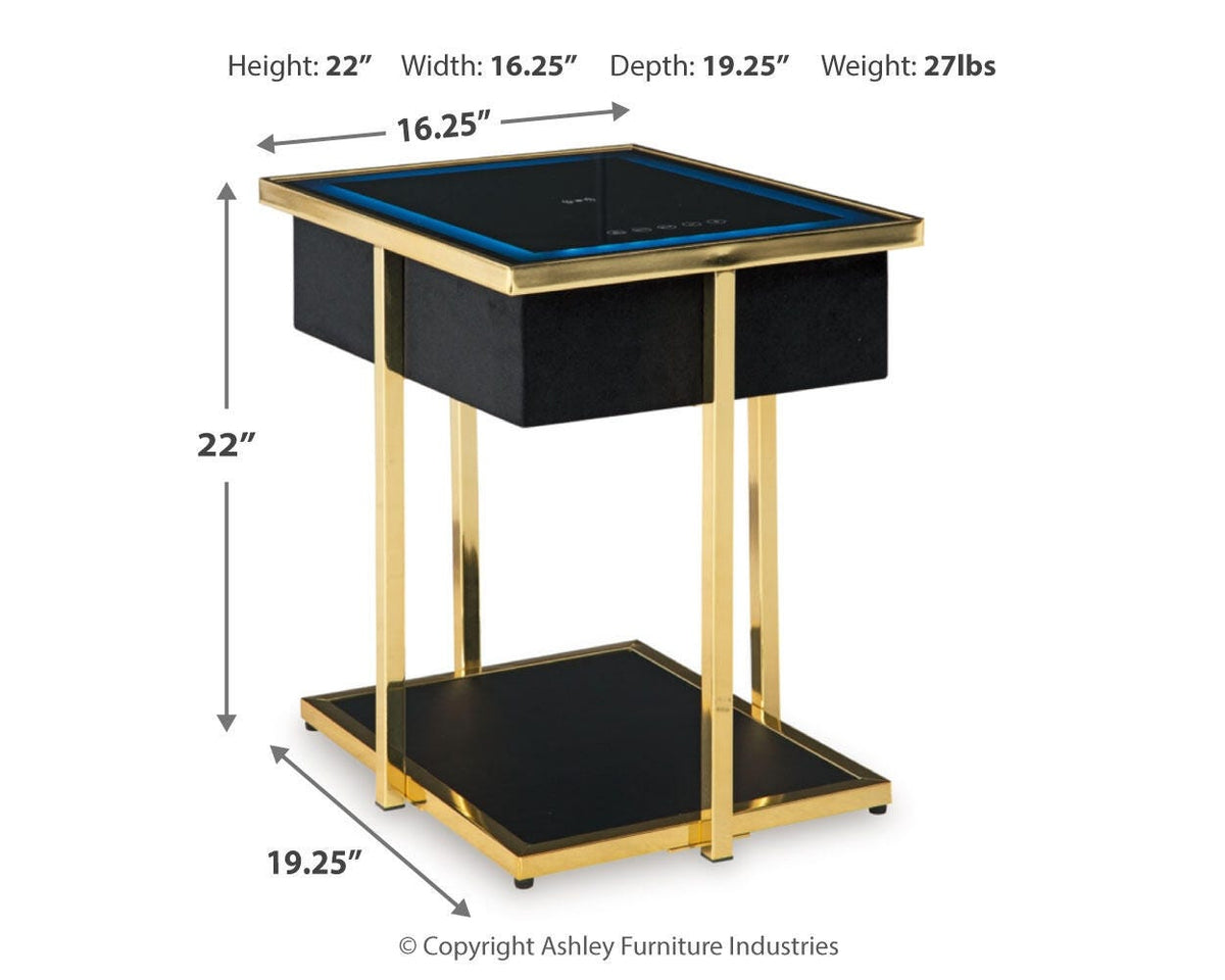 Rexwell Accent Table with Speaker - A4000681 - approximate manufacturer dimensions (supplier image 9)