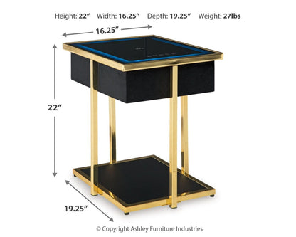 Rexwell Accent Table with Speaker - A4000681 - approximate manufacturer dimensions (supplier image 9)