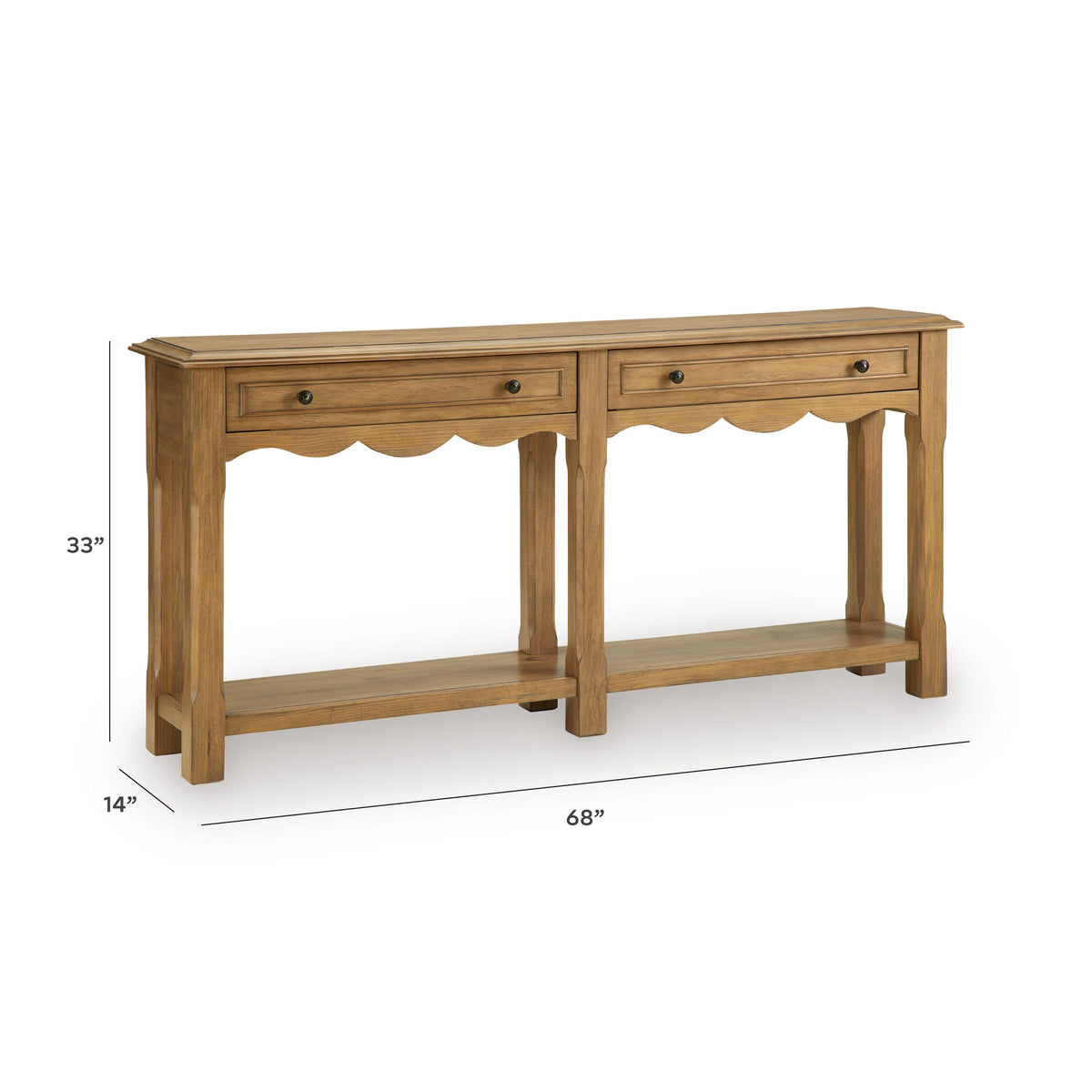 Whitmund Console Sofa Table - A4000732 - approximate manufacturer dimensions (supplier image 8)
