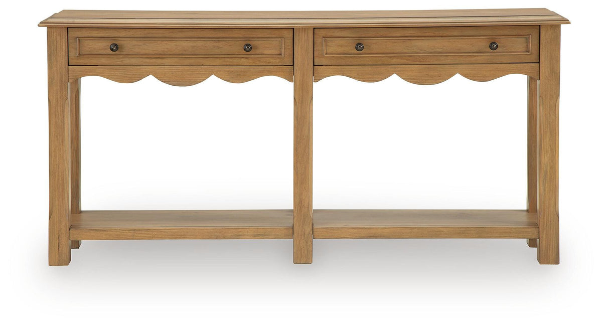 Whitmund Console Sofa Table - A4000732 - product view or room setting; only console table included (supplier image 4)