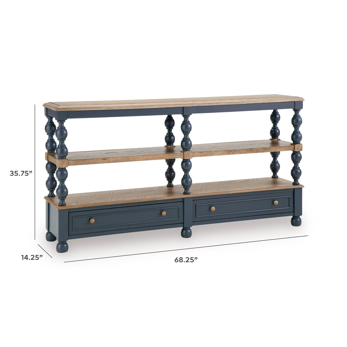 Finnworth Console Sofa Table - A4000734 - approximate manufacturer dimensions (supplier image 8)