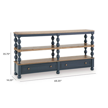Finnworth Console Sofa Table - A4000734 - approximate manufacturer dimensions (supplier image 8)