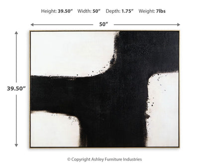 Reighlea Wall Art - A8000352 - approximate manufacturer dimensions (supplier image 9)