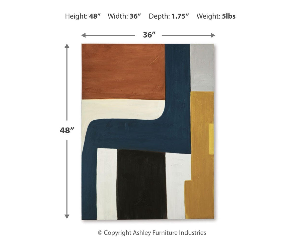 Lennmen Wall Art - A8000431 - approximate manufacturer dimensions (supplier image 9)