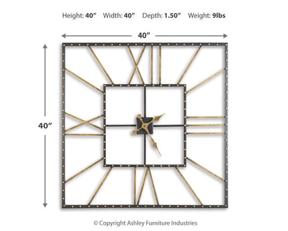 Thames Wall Clock - A8010112 - approximate manufacturer dimensions (supplier image 3)