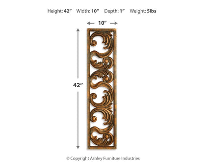 Candelario Wall Decor - A8010286 - approximate manufacturer dimensions (supplier image 7)