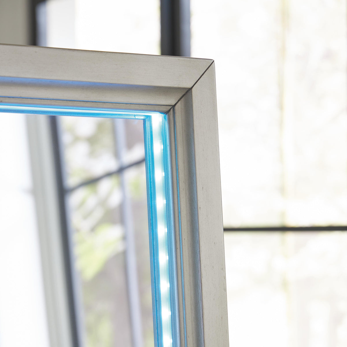 Evesen Floor Standing Mirror/Storage - A8010380 - product view or room setting; only mirror included (supplier image 13)