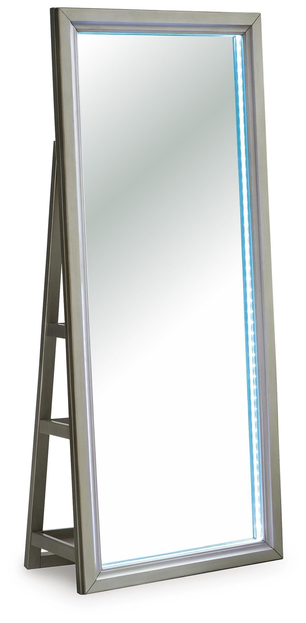 Evesen Floor Standing Mirror/Storage - A8010380 - product view or room setting; only mirror included (supplier image 8)