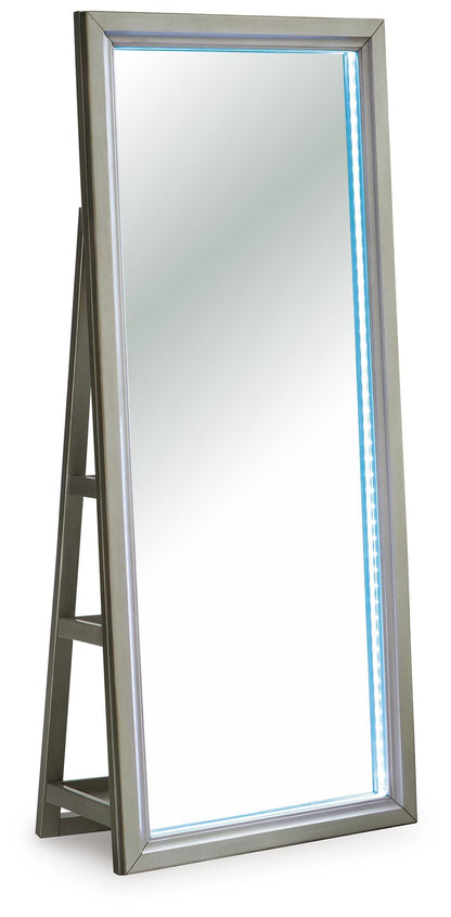 Evesen Floor Standing Mirror/Storage - A8010380 - product view or room setting; only mirror included (supplier image 8)
