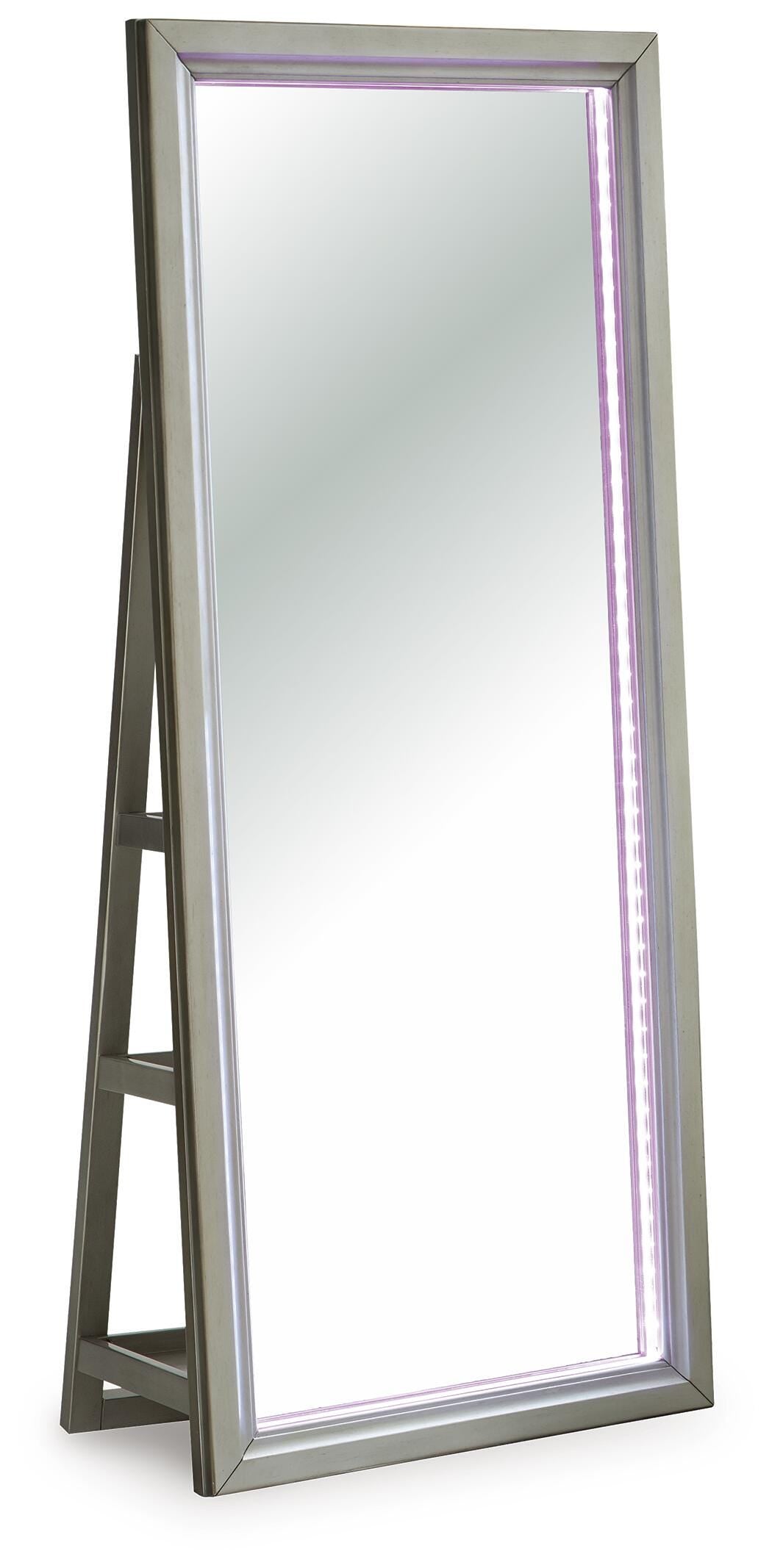 Evesen Floor Standing Mirror/Storage - A8010380 - product view or room setting; only mirror included (supplier image 14)