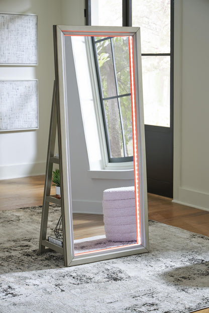 Evesen Floor Standing Mirror/Storage - A8010380 - product view or room setting; only mirror included (supplier image 21)
