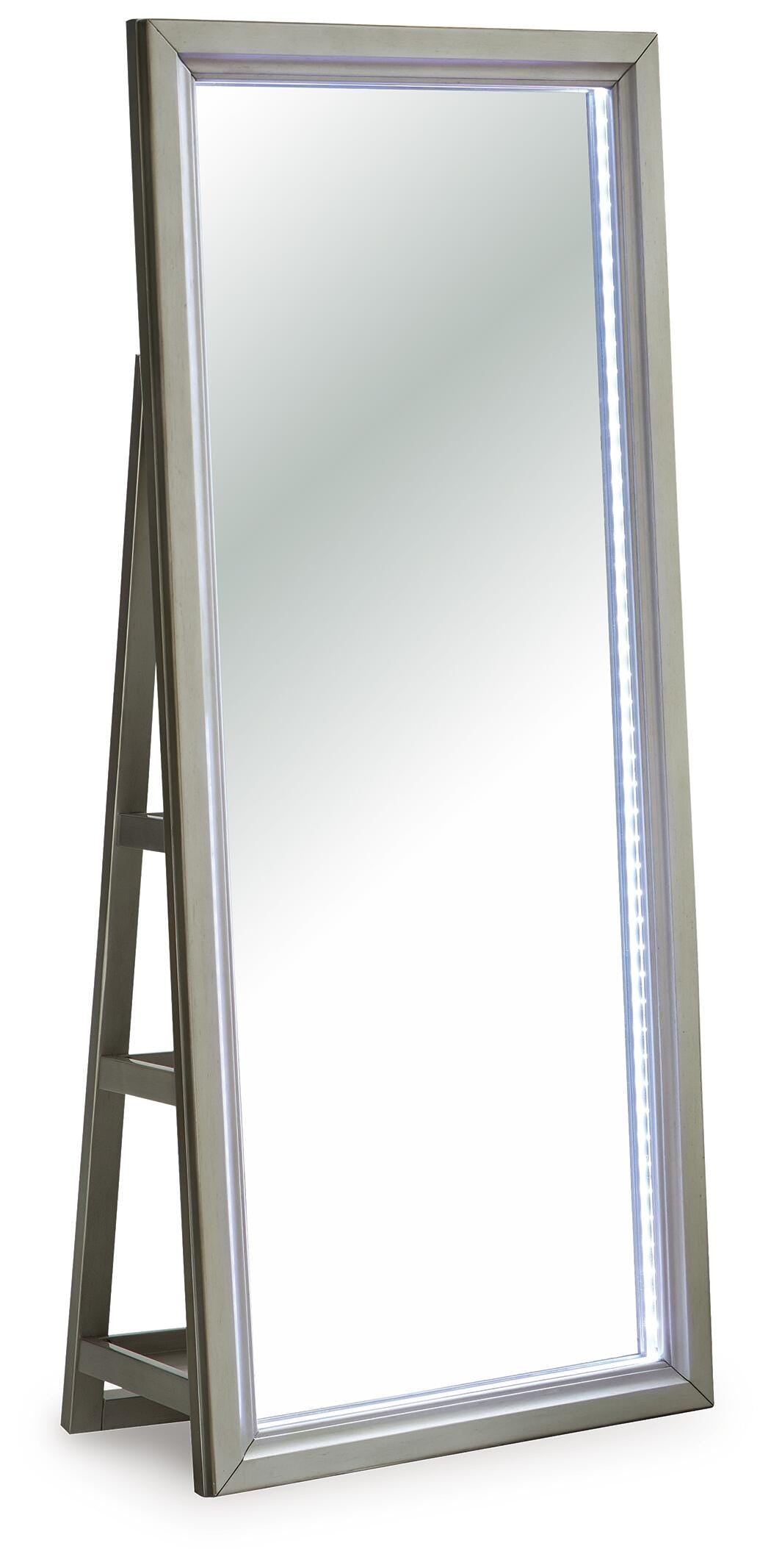 Evesen Floor Standing Mirror/Storage - A8010380 - product view or room setting; only mirror included (supplier image 23)