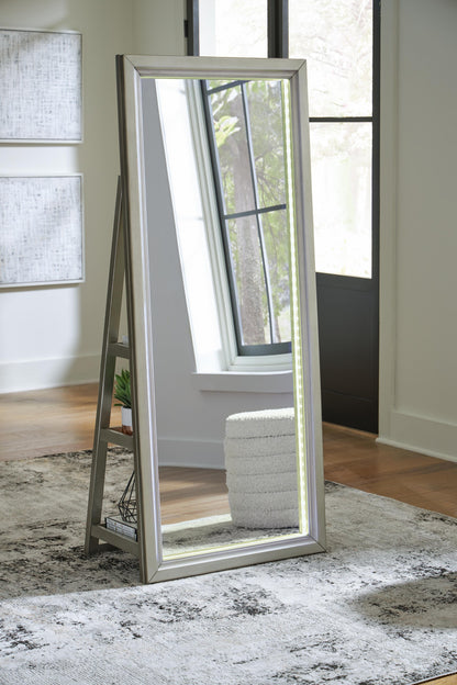 Evesen Floor Standing Mirror/Storage - A8010380 - product view or room setting; only mirror included (supplier image 27)