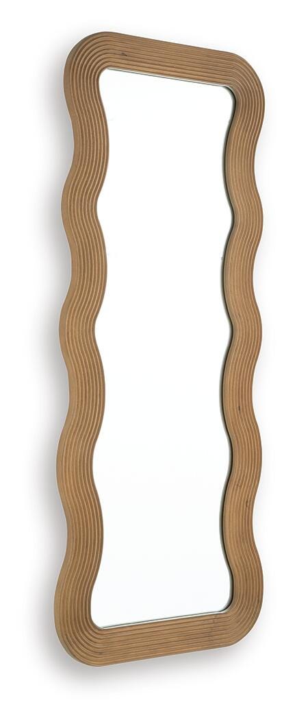 Ellisonville Floor Mirror - A8010413 - product view or room setting; only mirror included (supplier image 3)