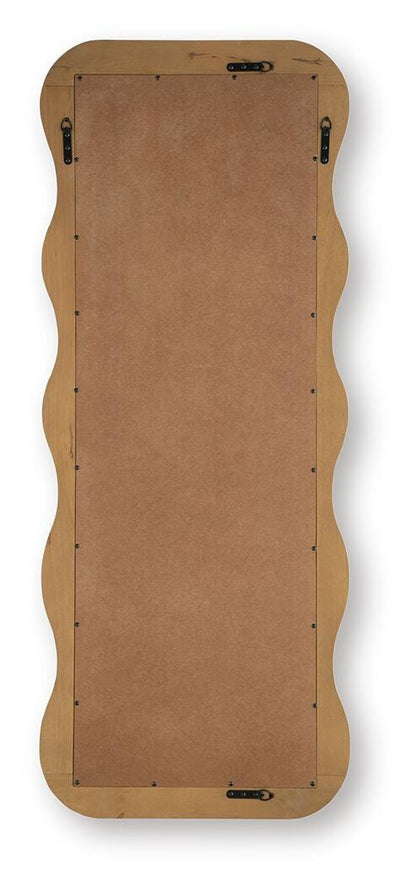 Ellisonville Floor Mirror - A8010413 - product view or room setting; only mirror included (supplier image 5)