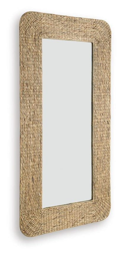 Norigan Floor Mirror - A8010438 - product view or room setting; only mirror included (supplier image 3)
