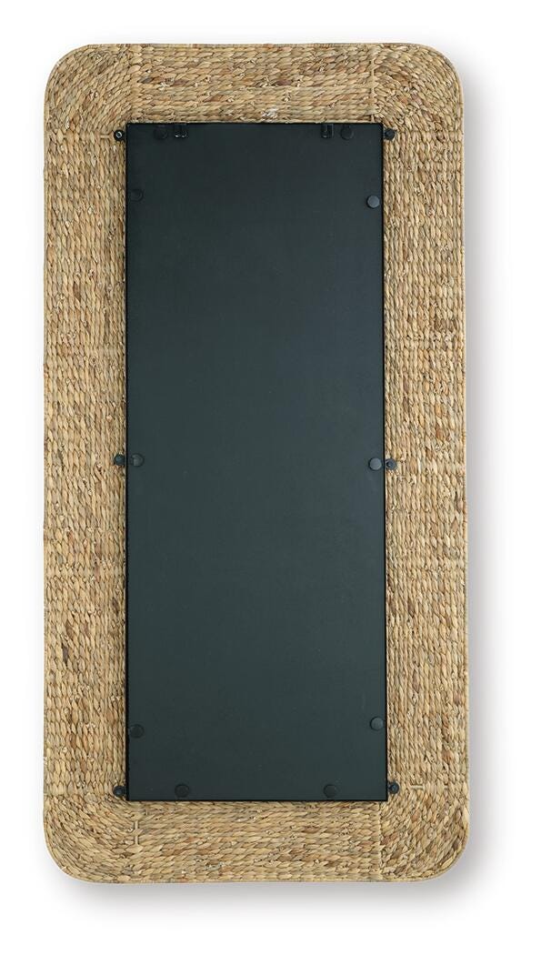 Norigan Floor Mirror - A8010438 - product view or room setting; only mirror included (supplier image 4)