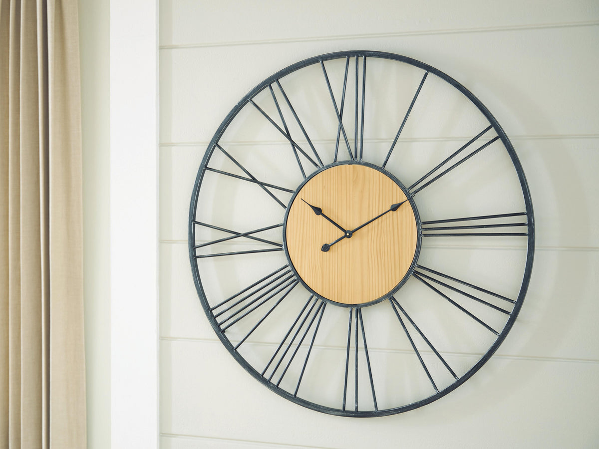 Brockett Wall Clock - A8010452 - product view or room setting; only clock included (supplier image 2)