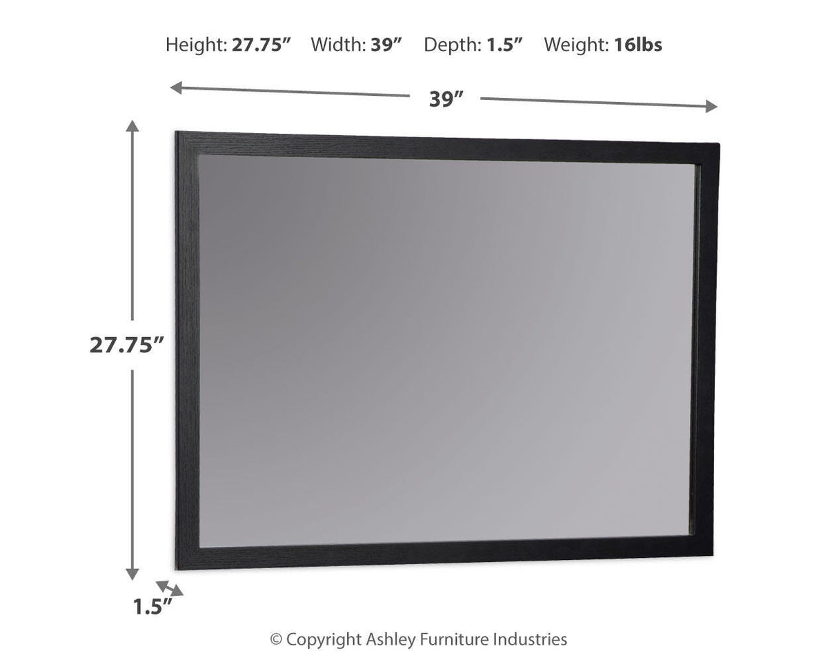 Danziar Bedroom Mirror - B1013-36 - approximate manufacturer dimensions (supplier image 4)