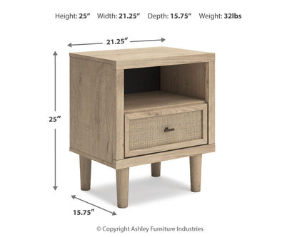 Cielden Nightstand - B1199-91 - approximate manufacturer dimensions (supplier image 4)