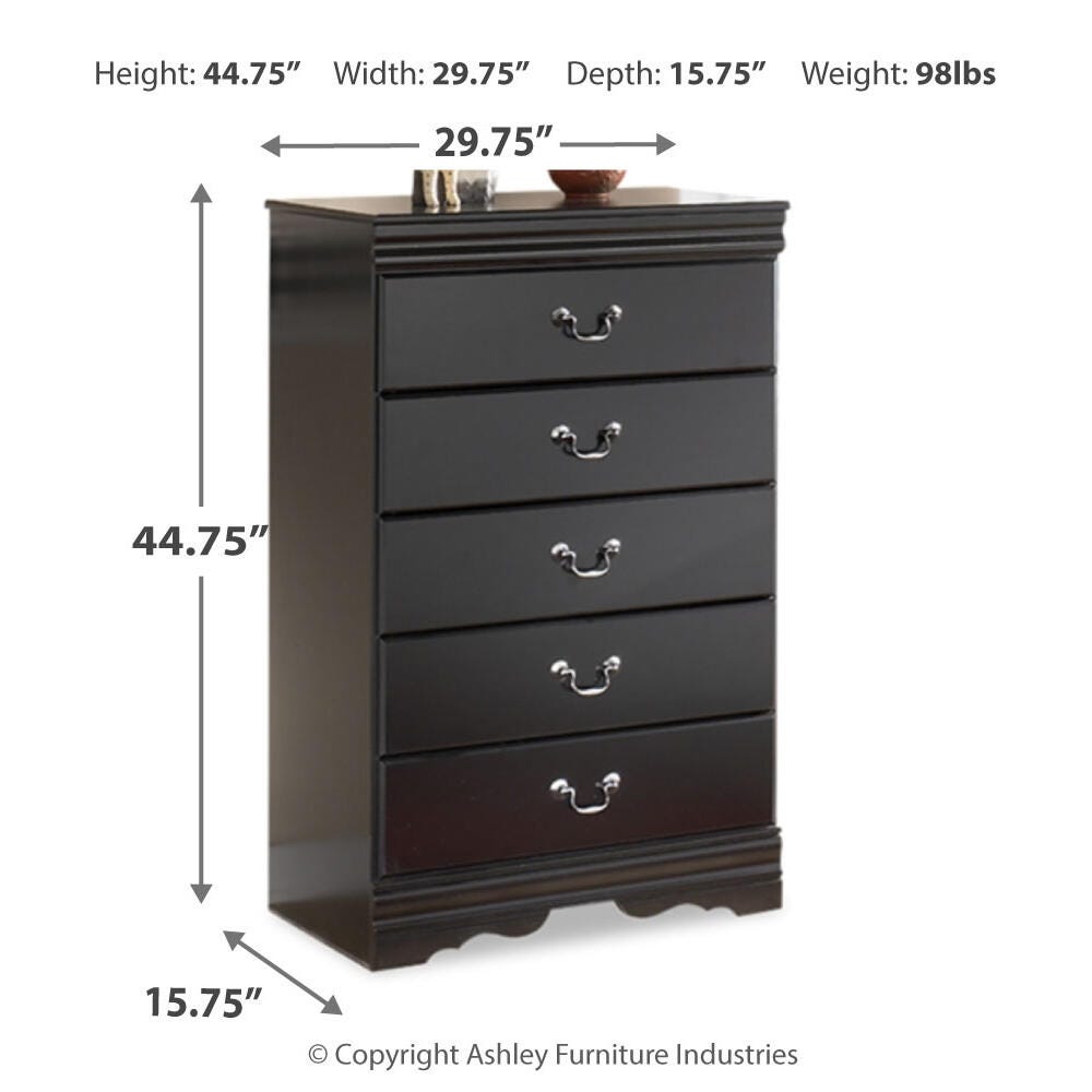 Huey Vineyard Chest of Drawers - B128-46 - approximate manufacturer dimensions (supplier image 6)