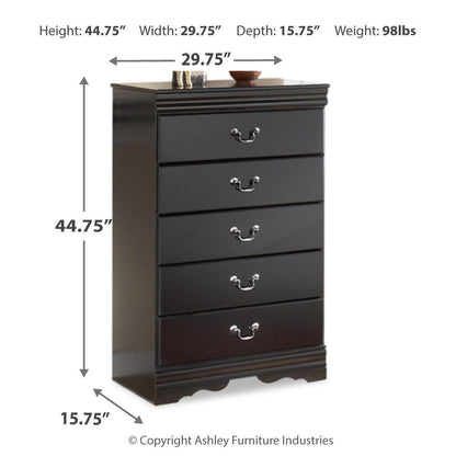 Huey Vineyard Chest of Drawers - B128-46 - approximate manufacturer dimensions (supplier image 6)