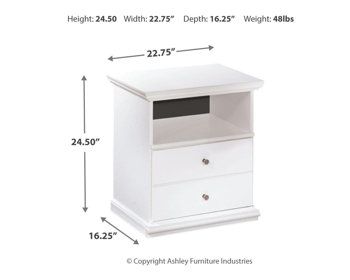 Bostwick Shoals Nightstand - B139-91 - approximate manufacturer dimensions (supplier image 4)