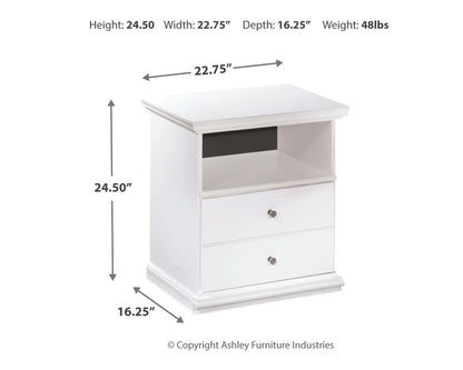 Bostwick Shoals Nightstand - B139-91 - approximate manufacturer dimensions (supplier image 4)