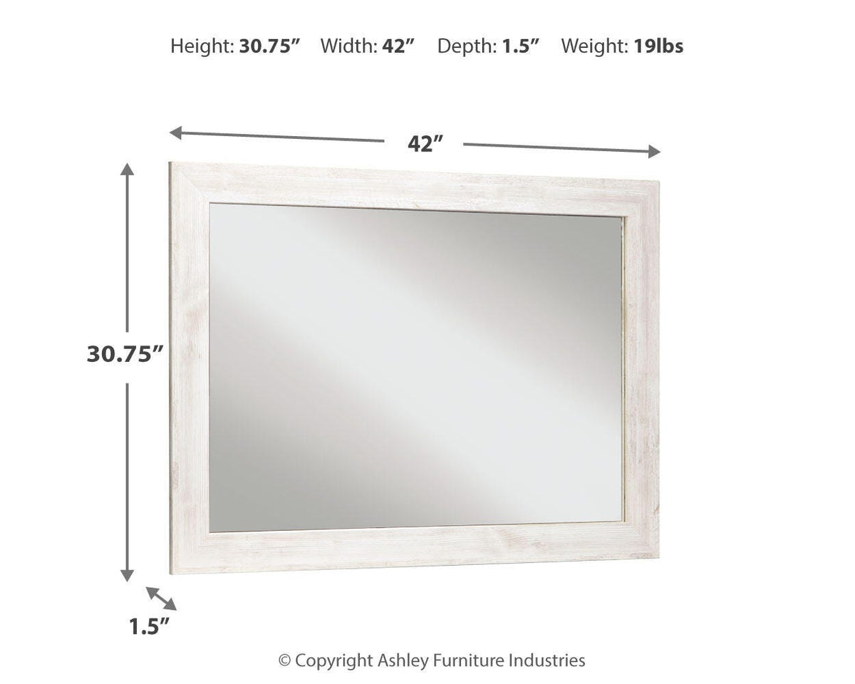 Paxberry Bedroom Mirror - B181-36 - approximate manufacturer dimensions (supplier image 3)
