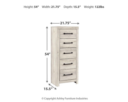 Cambeck Narrow Chest of Drawers - B192-11 - approximate manufacturer dimensions (supplier image 4)
