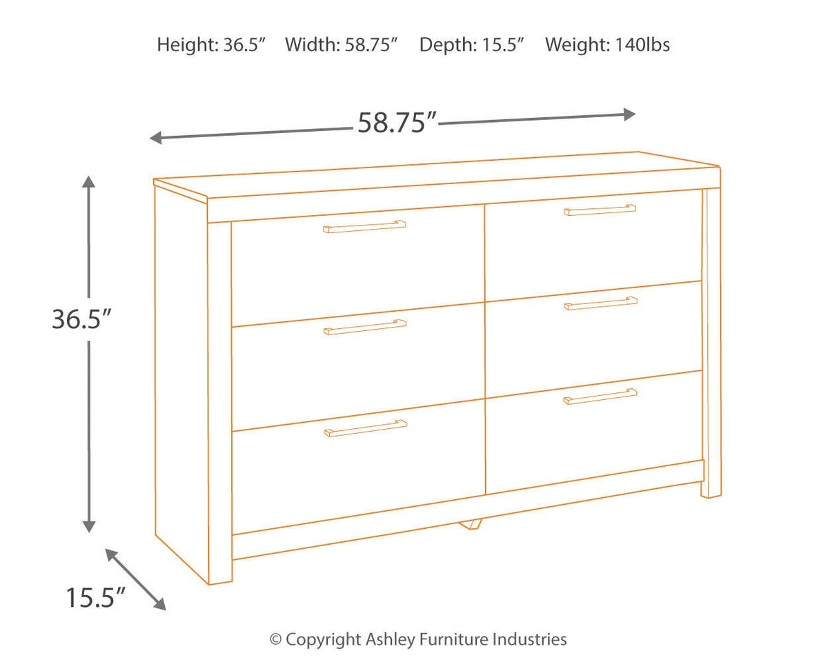 Derekson Dresser - B200-31 - approximate manufacturer dimensions (supplier image 4)