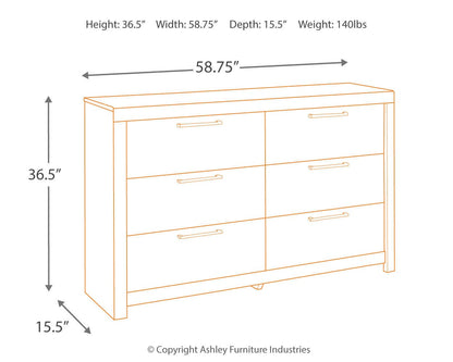 Derekson Dresser - B200-31 - approximate manufacturer dimensions (supplier image 4)