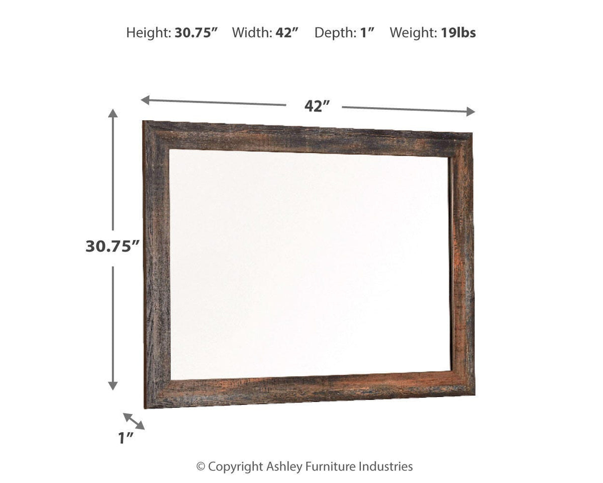 Drystan Bedroom Mirror - B211-36 - approximate manufacturer dimensions (supplier image 3)