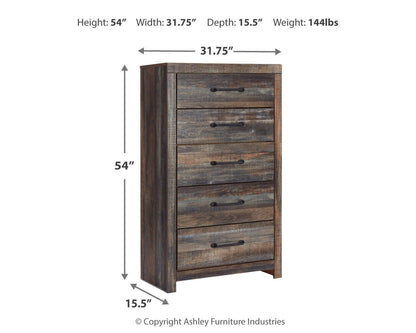 Drystan Chest of Drawers - B211-46 - approximate manufacturer dimensions (supplier image 6)