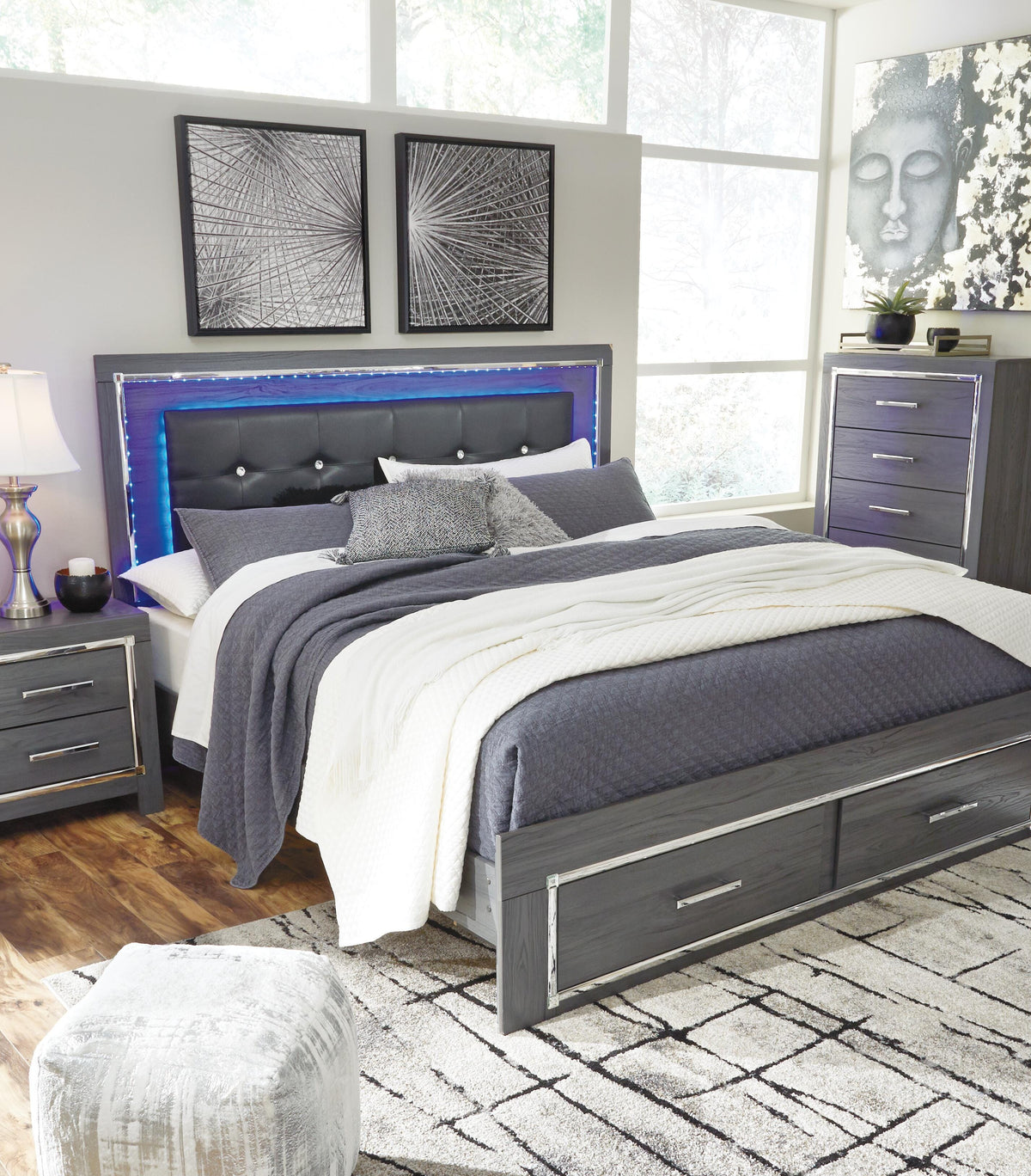 Lodanna Bedroom Sets - B214B25, B214B24, B214B58, B214B60 - product view or room setting; complete kit and included component views (supplier image 90)