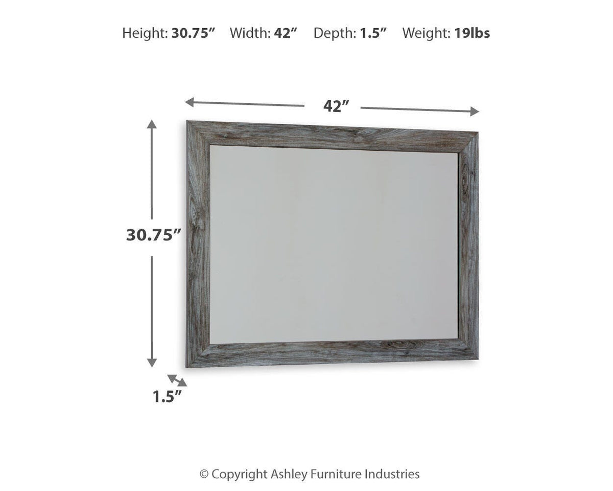 Baystorm Bedroom Mirror - B221-35 - approximate manufacturer dimensions (supplier image 3)