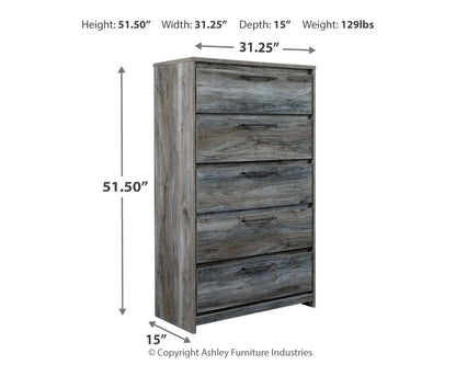 Baystorm Chest of Drawers - B221-46 - approximate manufacturer dimensions (supplier image 6)