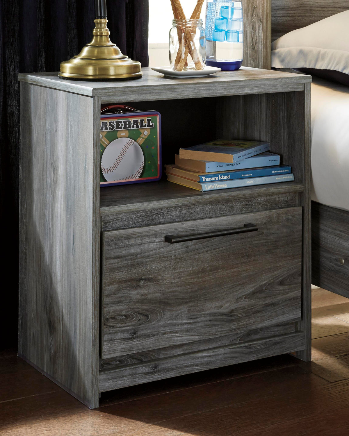 Baystorm Nightstand - B221-91 - product view or room setting; only nightstand included (supplier image 2)