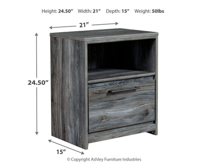 Baystorm Nightstand - B221-91 - approximate manufacturer dimensions (supplier image 4)