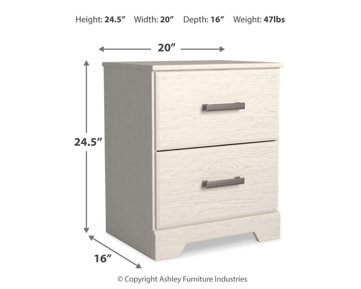 Stelsie Nightstand - B2588-92 - approximate manufacturer dimensions (supplier image 6)