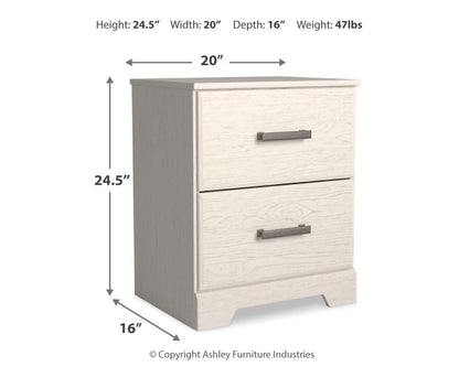 Stelsie Nightstand - B2588-92 - approximate manufacturer dimensions (supplier image 6)