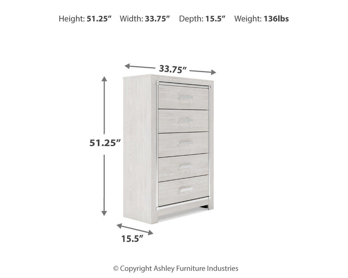 Altyra Chest of Drawers - B2640-46 - approximate manufacturer dimensions (supplier image 4)