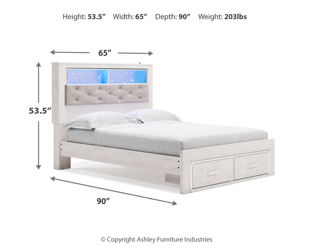 Altyra Upholstered Bookcase Bed with Storage