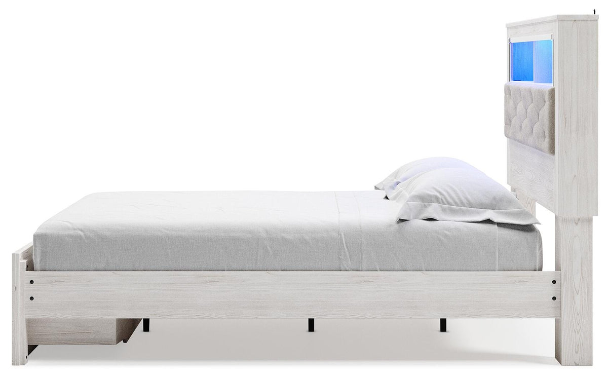 Altyra Upholstered Bookcase Bed with Storage
