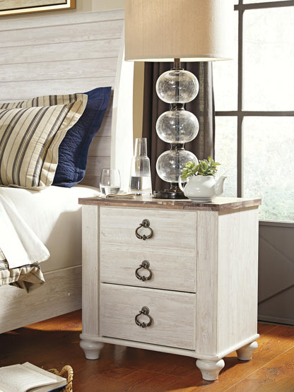 Willowton Nightstand - B267-92 - product view or room setting; only nightstand included (supplier image 2)
