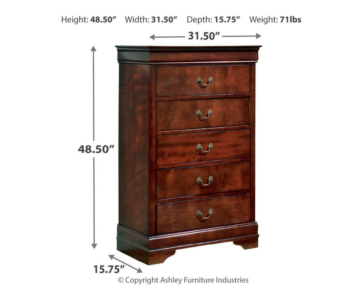 Alisdair Chest of Drawers - B376-46 - approximate manufacturer dimensions (supplier image 4)